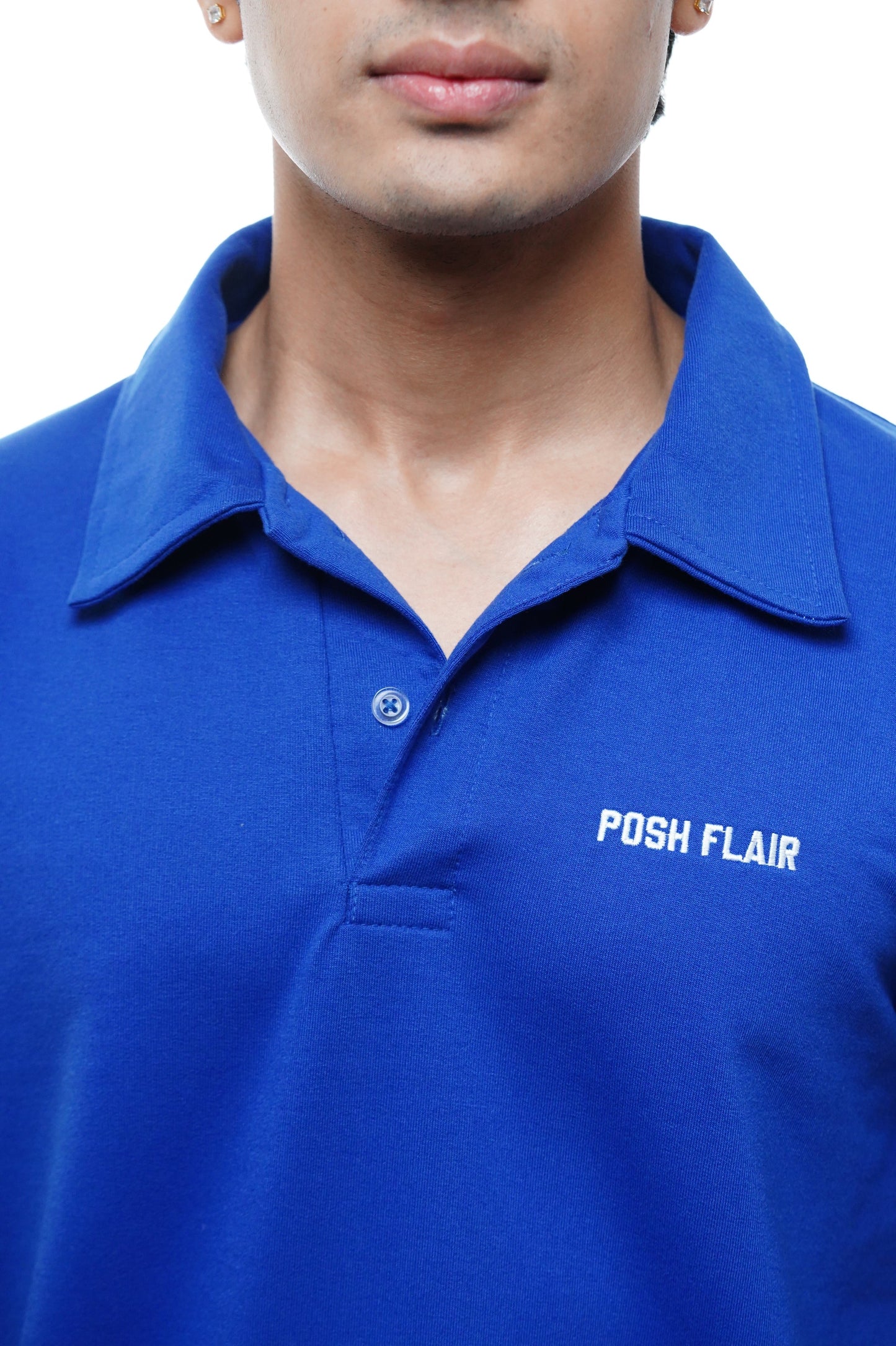 Men's Full Sleeve's Polo Named Embroidery T-shirt