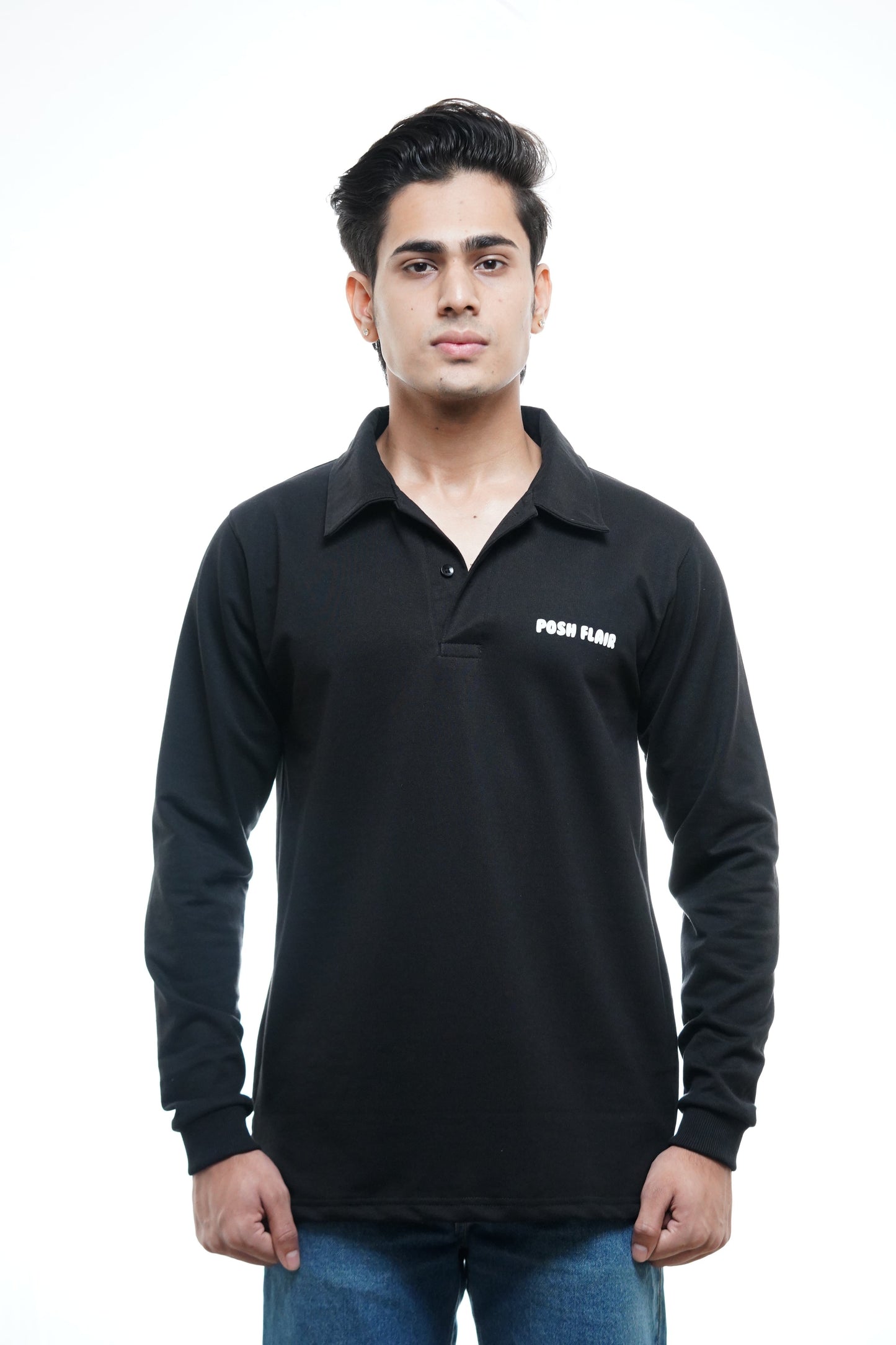 Men's Full Sleeve's Polo Bubble Puff T-shirt