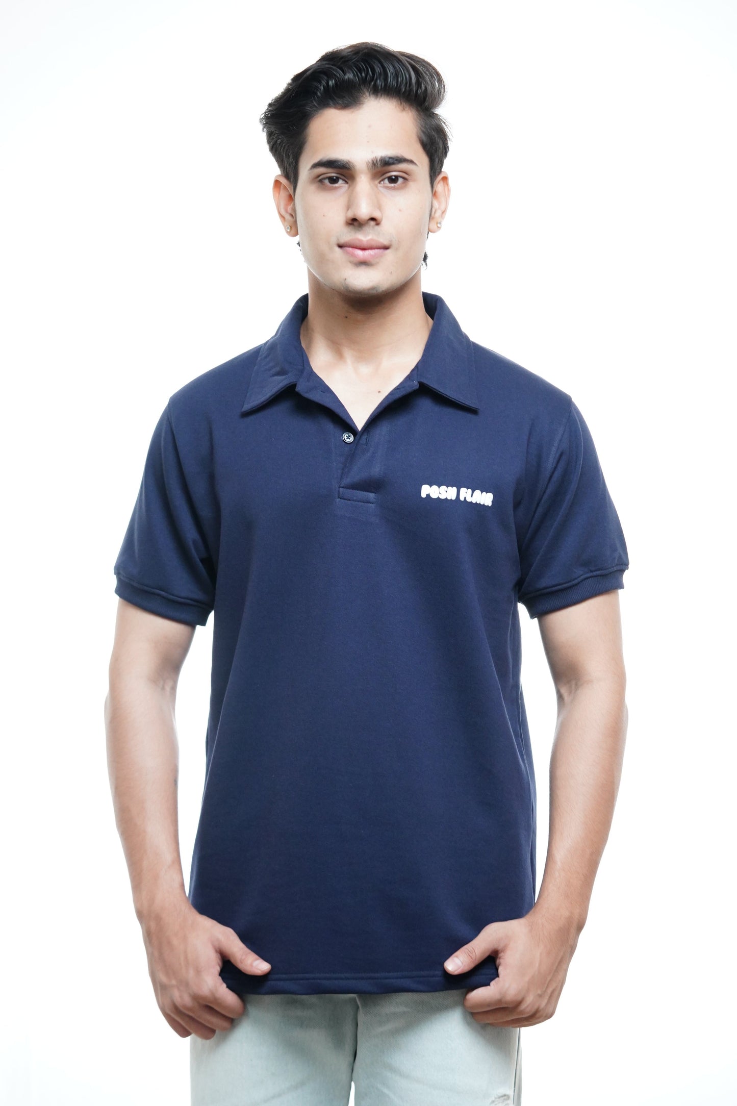 Men's Half Sleeve Poshflair Bubble Puff Polo t-shirt