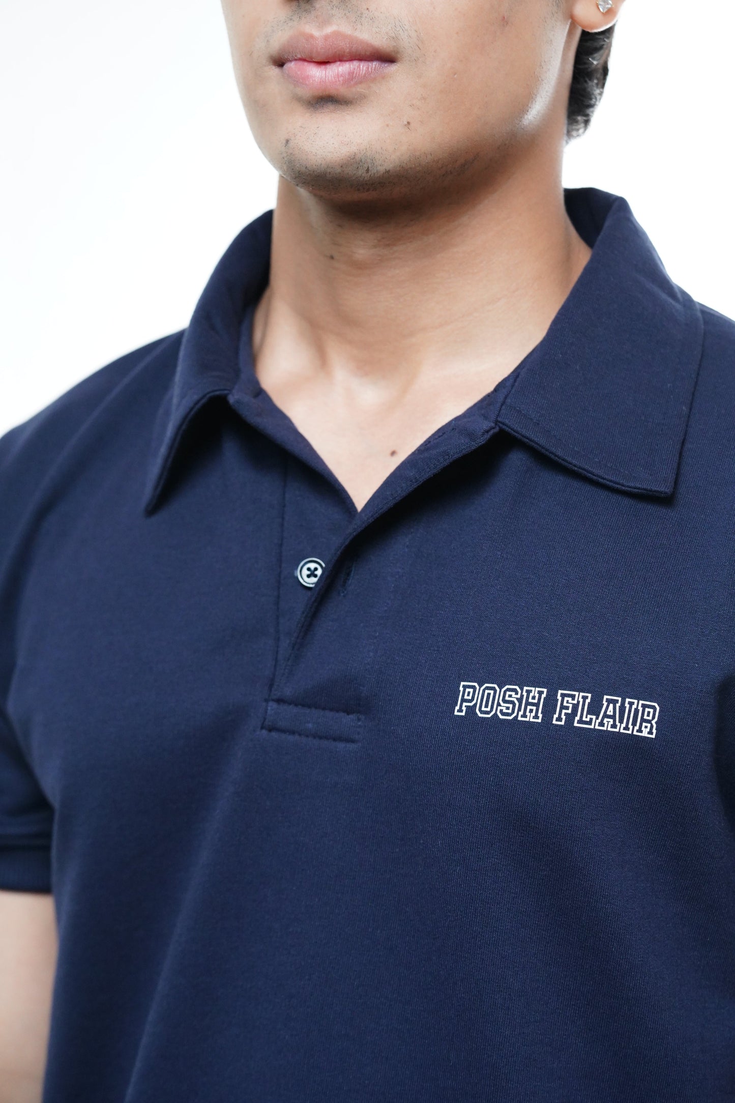 Men's Half Sleeve Poshflair Rubber Print Polo t-shirt