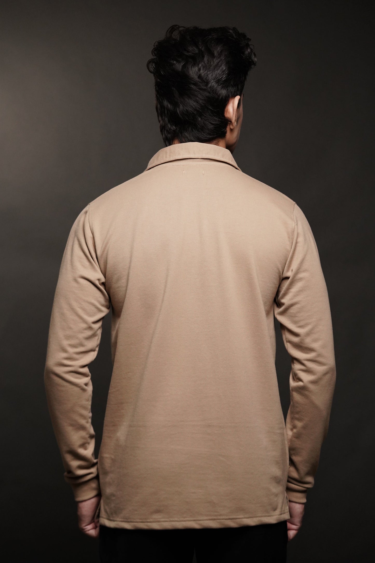 Men's Full Sleeve's Polo Named Embroidery T-shirt