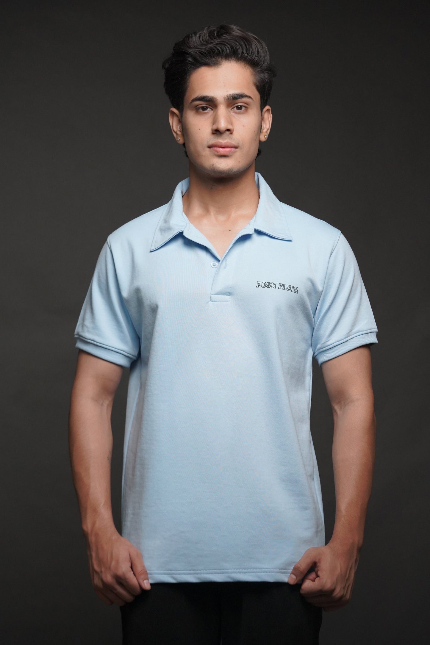 Men's Half Sleeve Poshflair Rubber Print Polo t-shirt