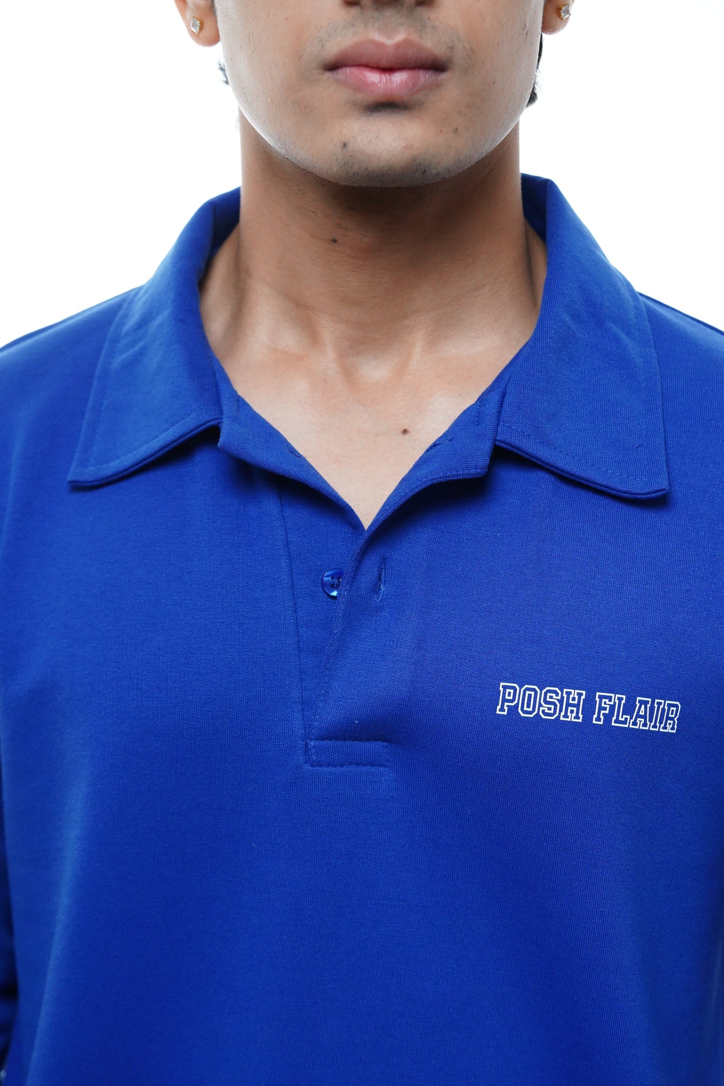 Men's Full Sleeve's Polo Rubber Print T-shirt